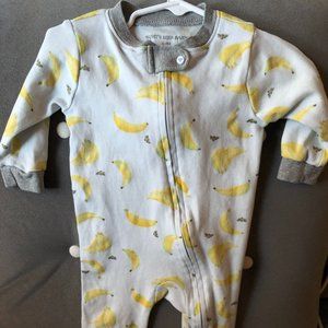 Burts Bees Baby Blue and Grey Zip-up Footie Onesie